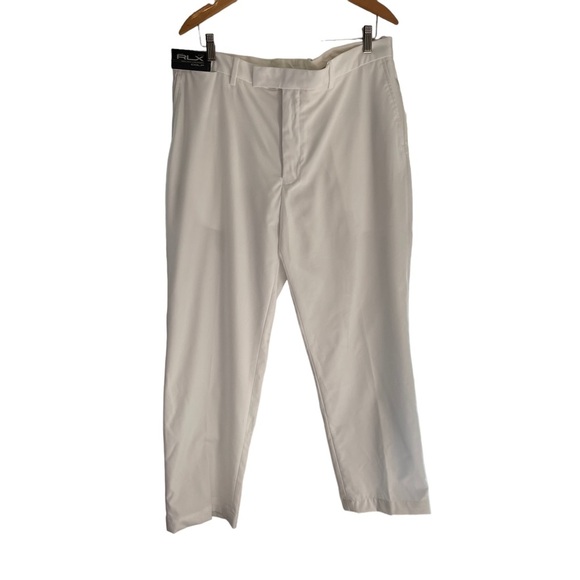 RLX Ralph Lauren Men's Carryover White Golf Pants Flat Front 36X30 - Picture 1 of 10